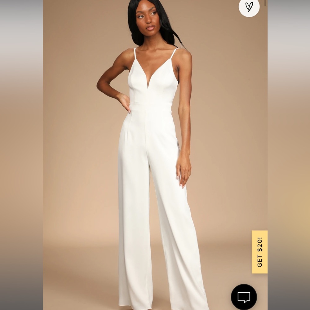 Lasting Romance Ivory Satin Bow Back Leg Jumpsuit